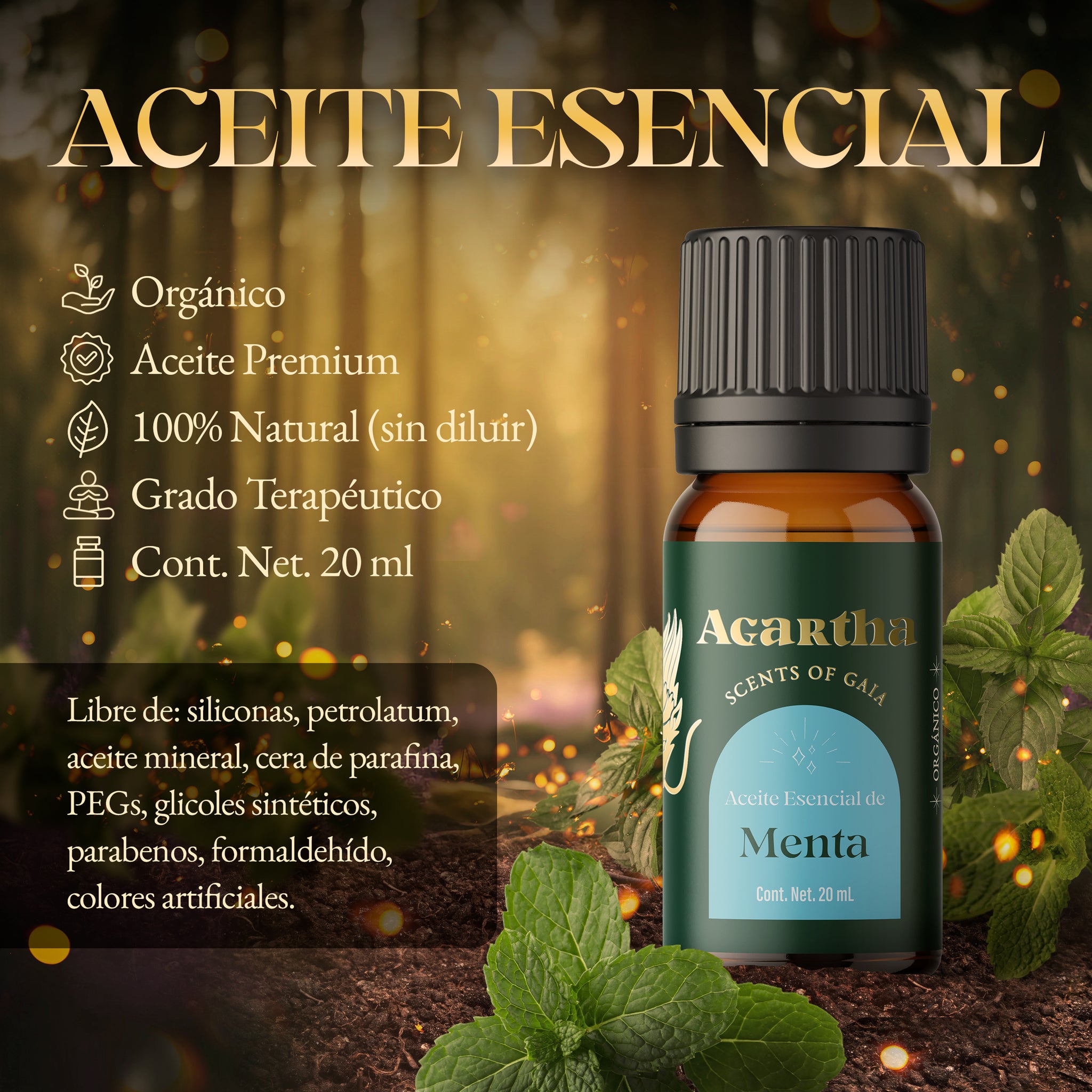 Aceite Esencial de Menta, 20 ml