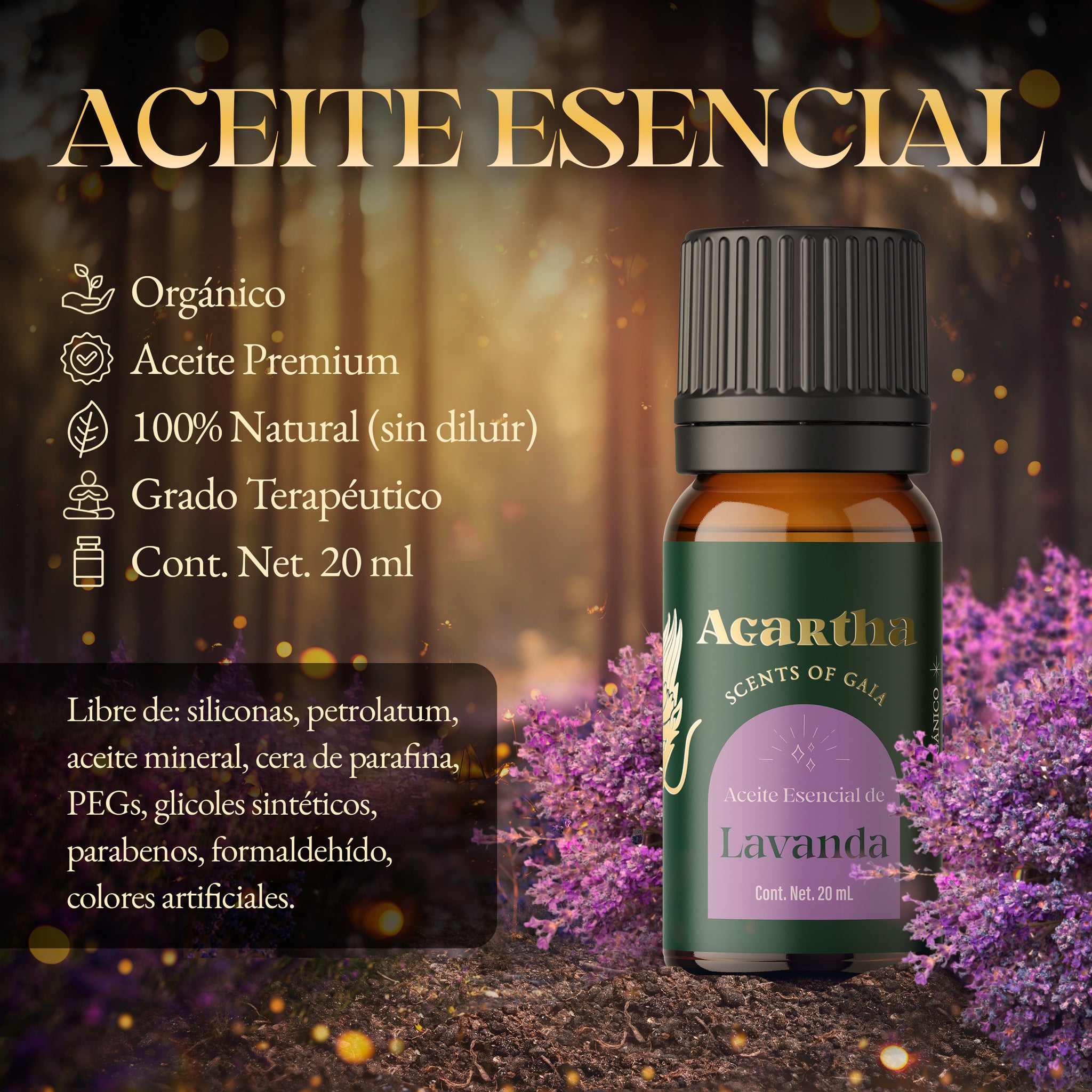 Aceite Esencial de Lavanda, 20 ml