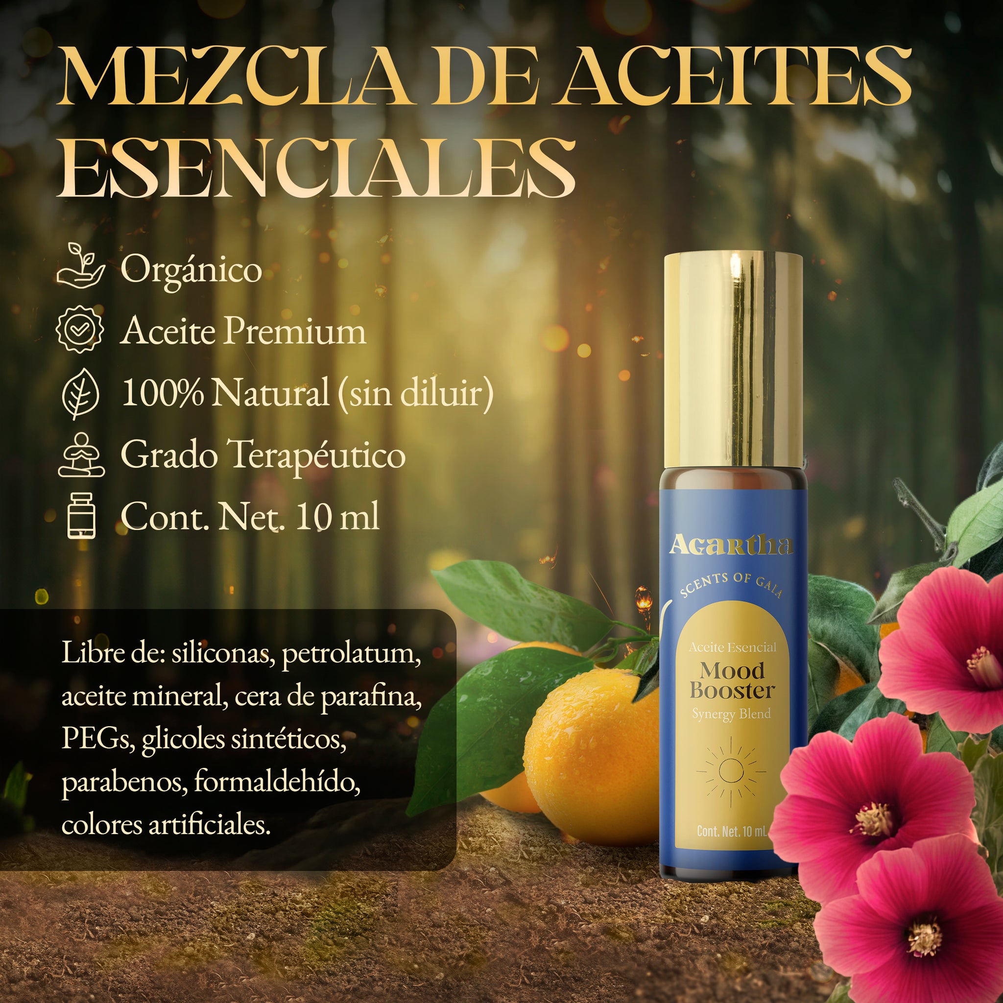 Mezcla de Aceites Esenciales Mood Booster, 10 ml