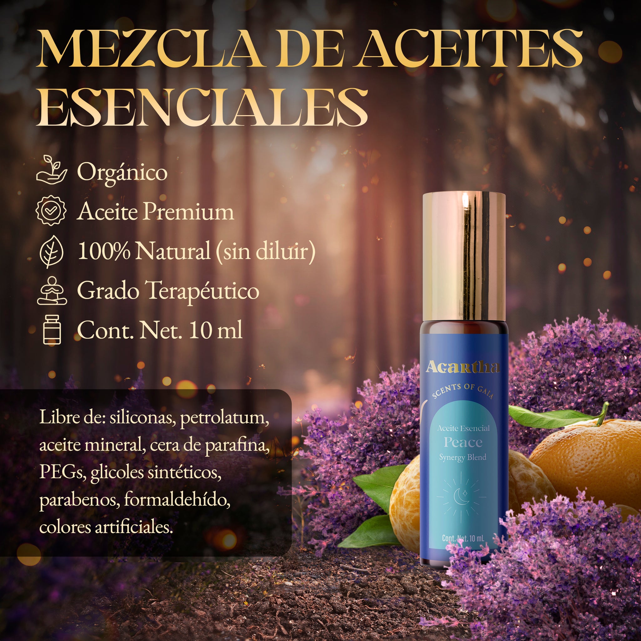 Mezcla de Aceites Esenciales Peace, 10 ml