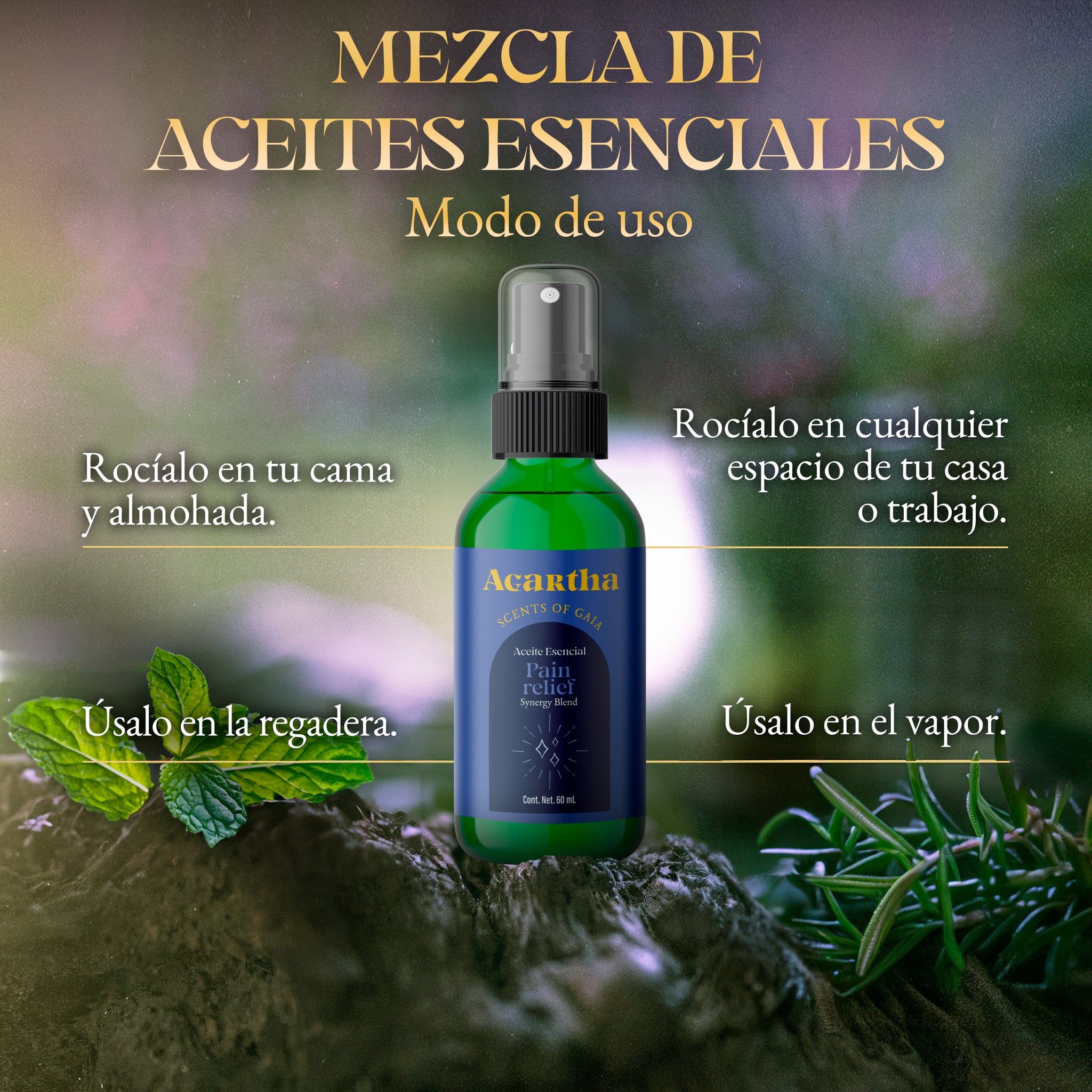 Mezcla de Aceites Esenciales Pain Relief, 60 ml