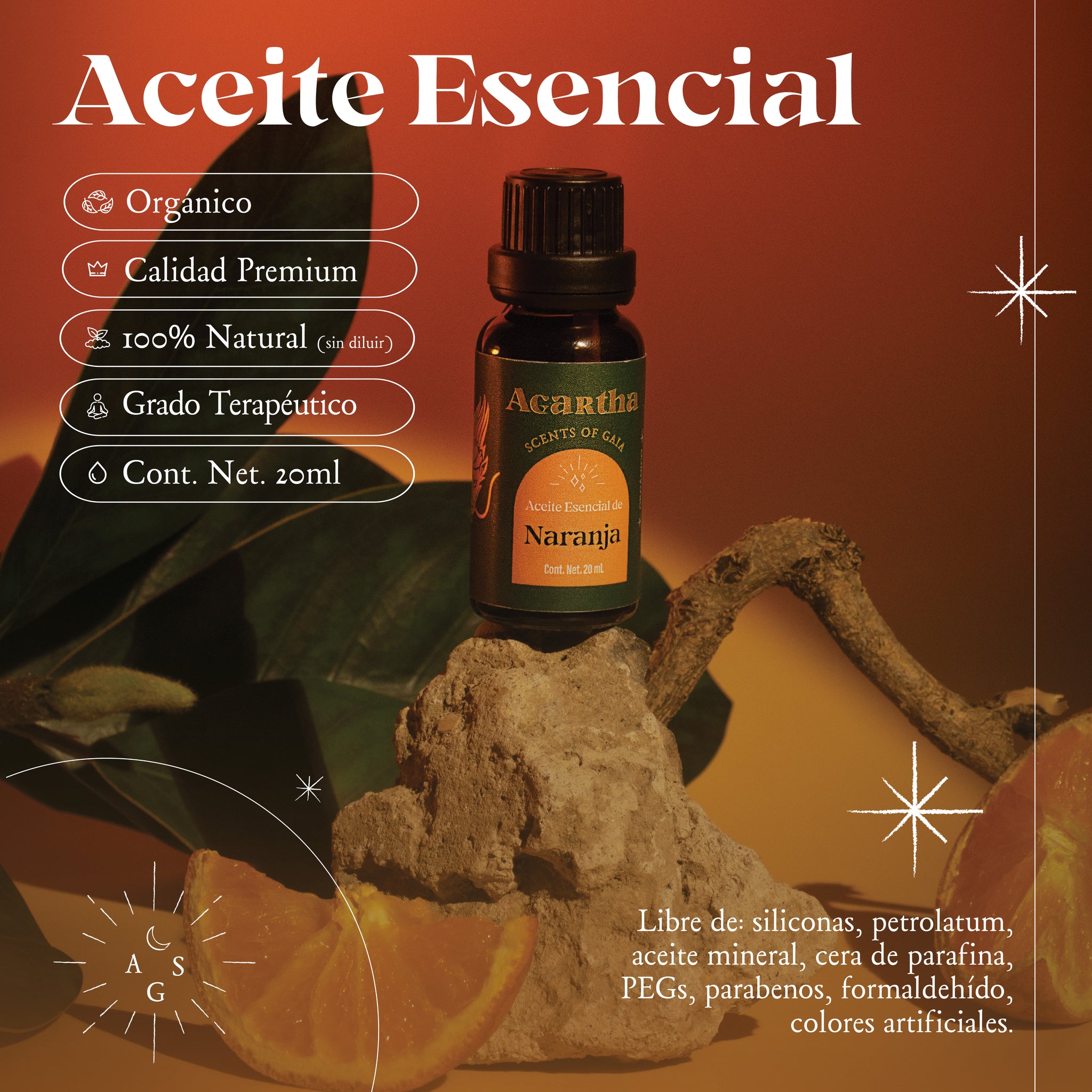 Aceite Esencial de Naranja, 20 ml