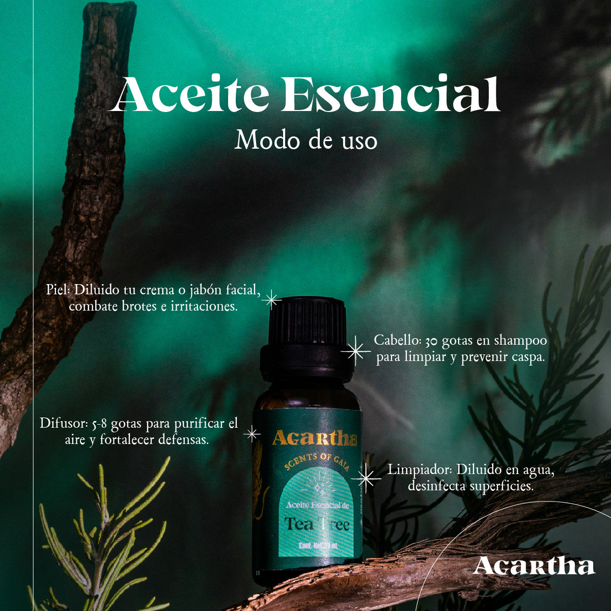 Aceite Esencial de Tea Tree, 20 ml