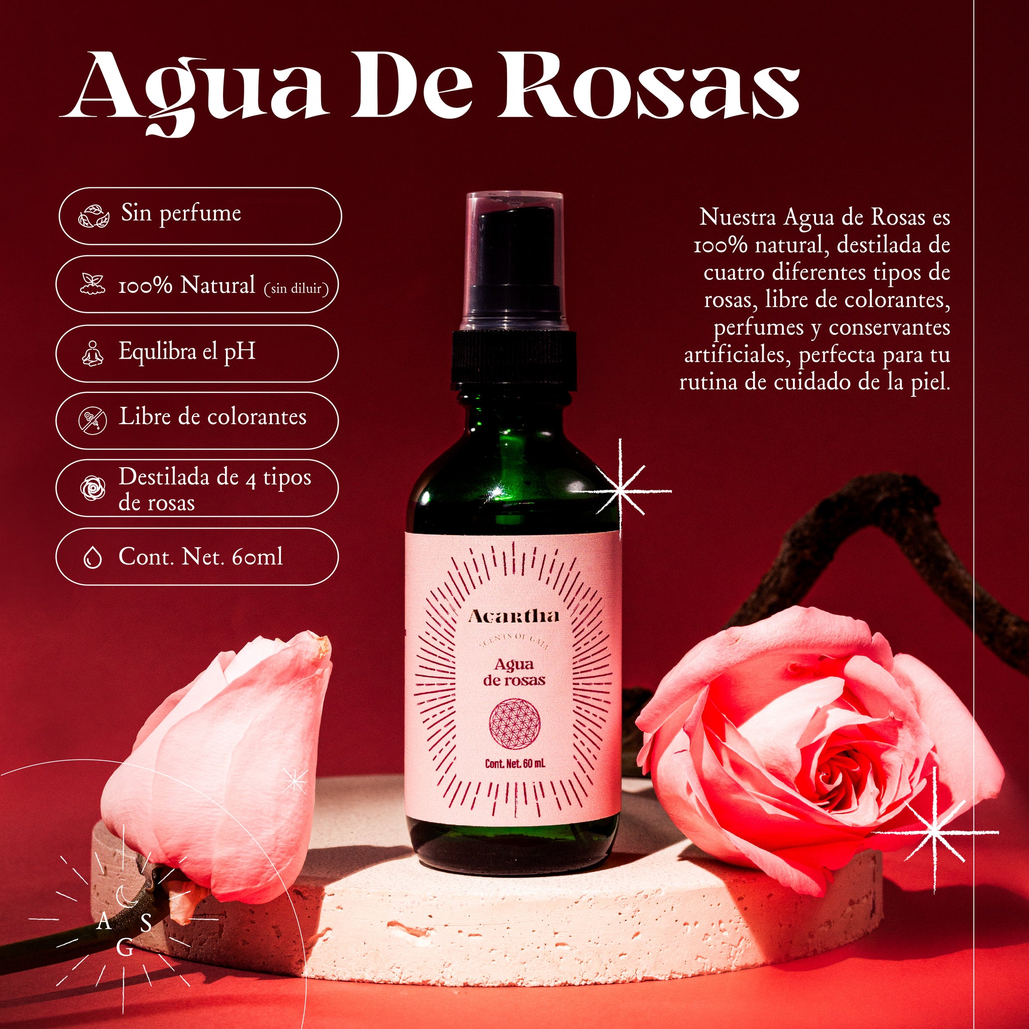 Agua de Rosas, 60 ml