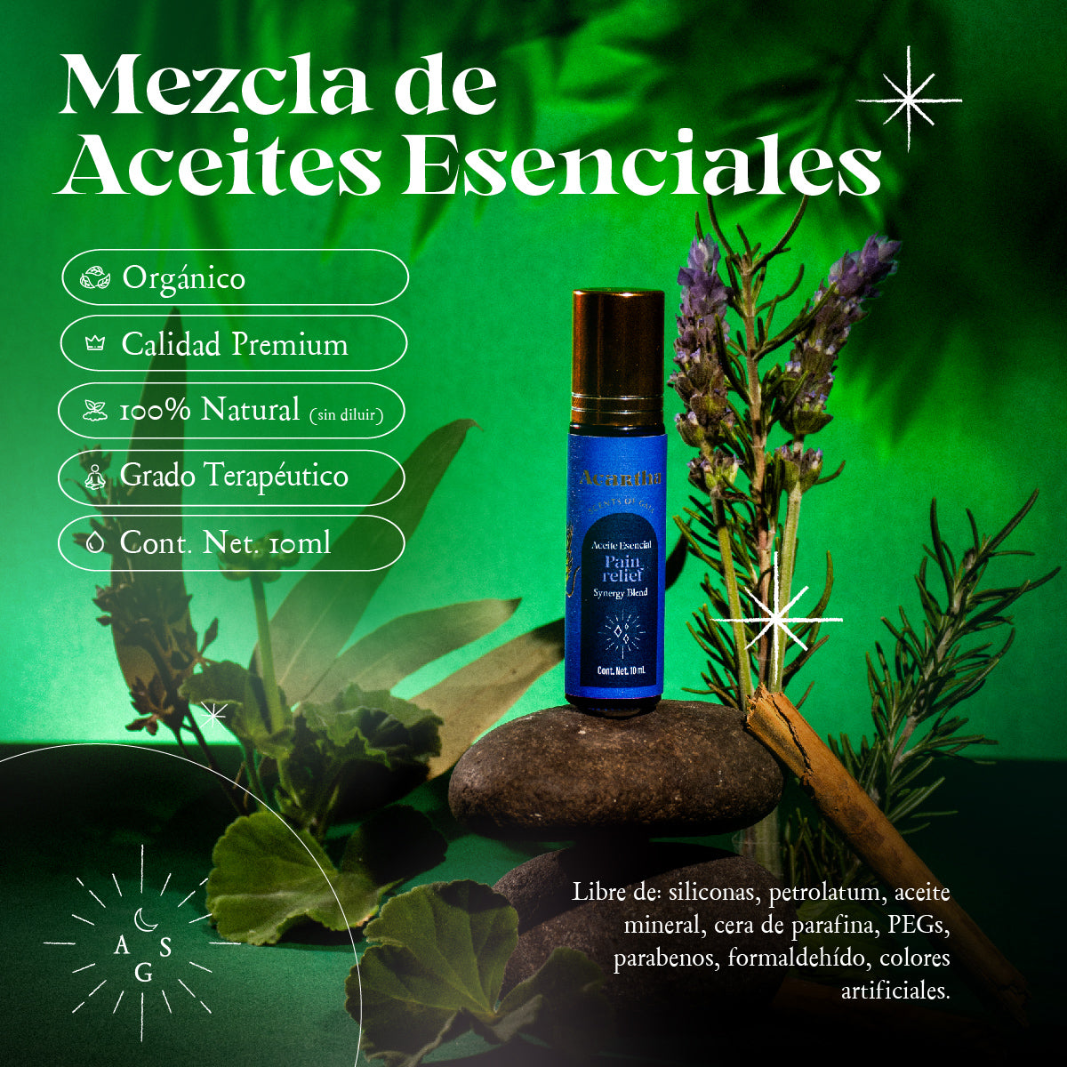 Mezcla de Aceites Esenciales Pain Relief, 10 ml